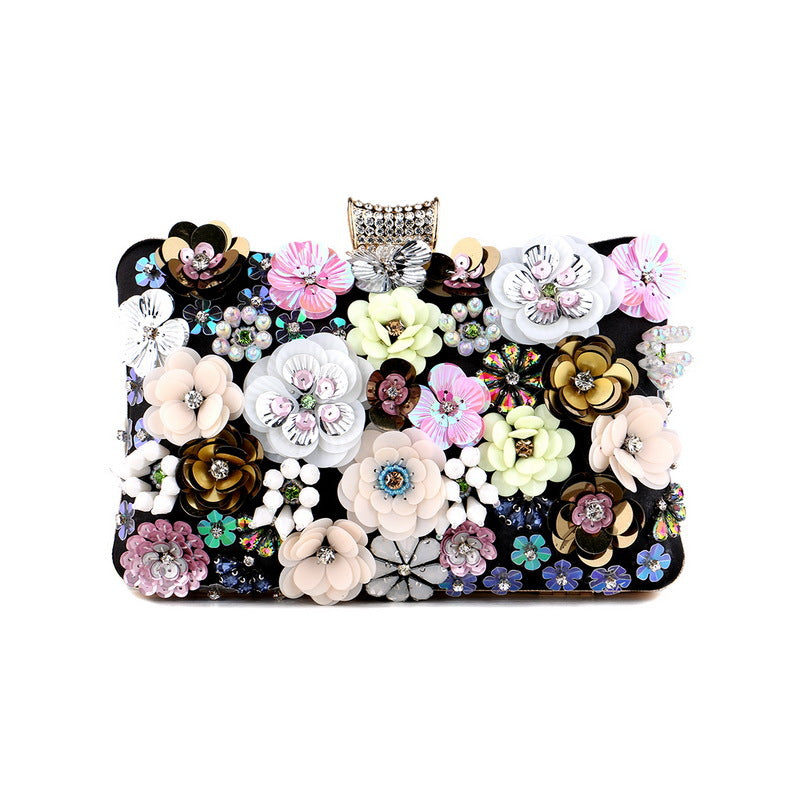 European And American Ladies Flower Banquet Clutch Evening Bag