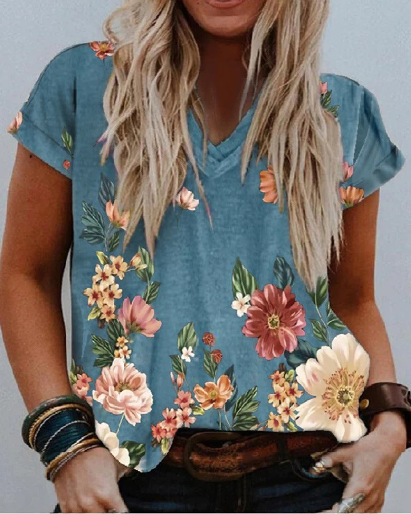 Women's Summer Casual Color Loose T-shirt