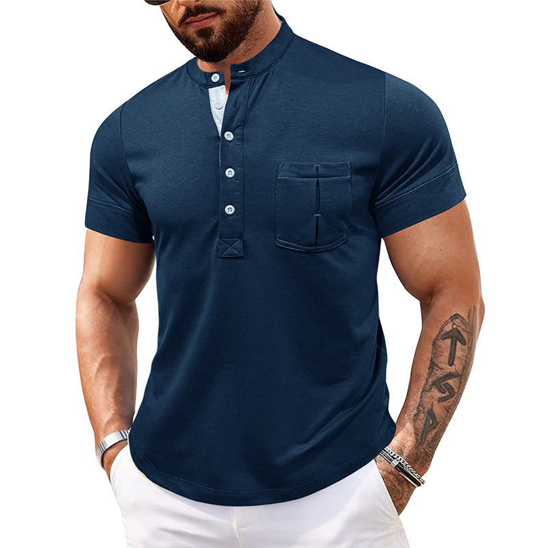 Outdoor Round Neck Open Tube Men's Polo Shirt