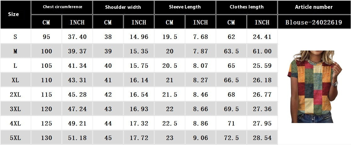 European And American Leisure Short Sleeve Round Neck