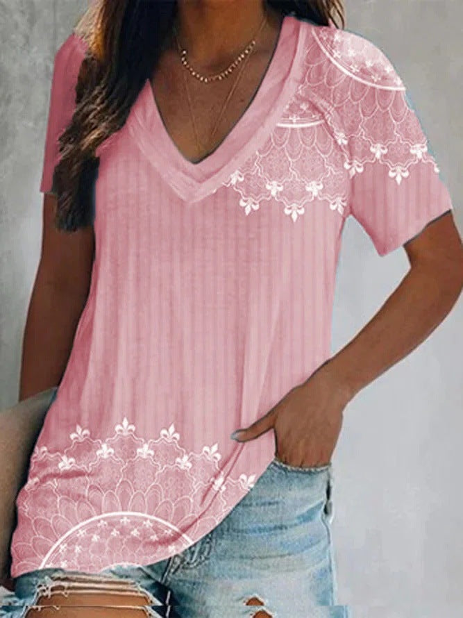 Women's Summer Casual Color Loose T-shirt