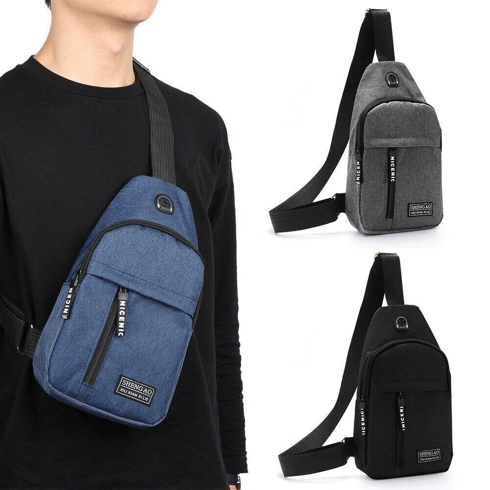 Men Women Nylon Sling Bag Backpack Crossbody