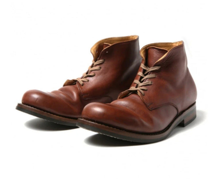 Low Cut Round Head Solid Color Boots