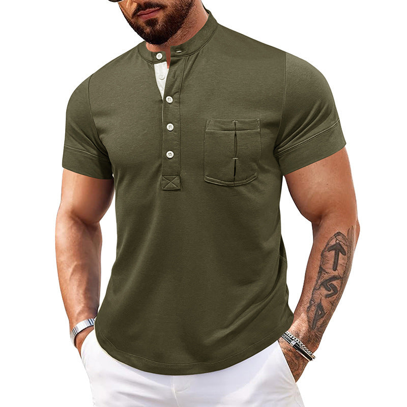 Outdoor Round Neck Open Tube Men's Polo Shirt