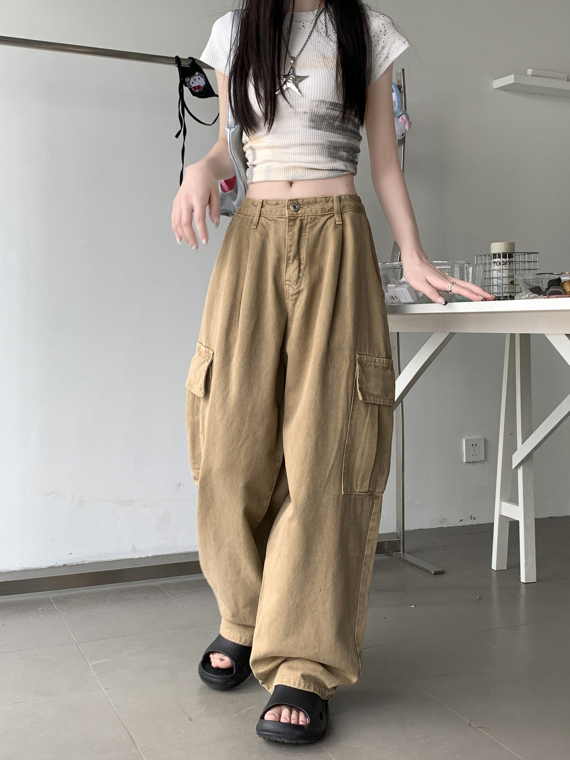 Women's Loose Straight-leg Wide-leg Pants