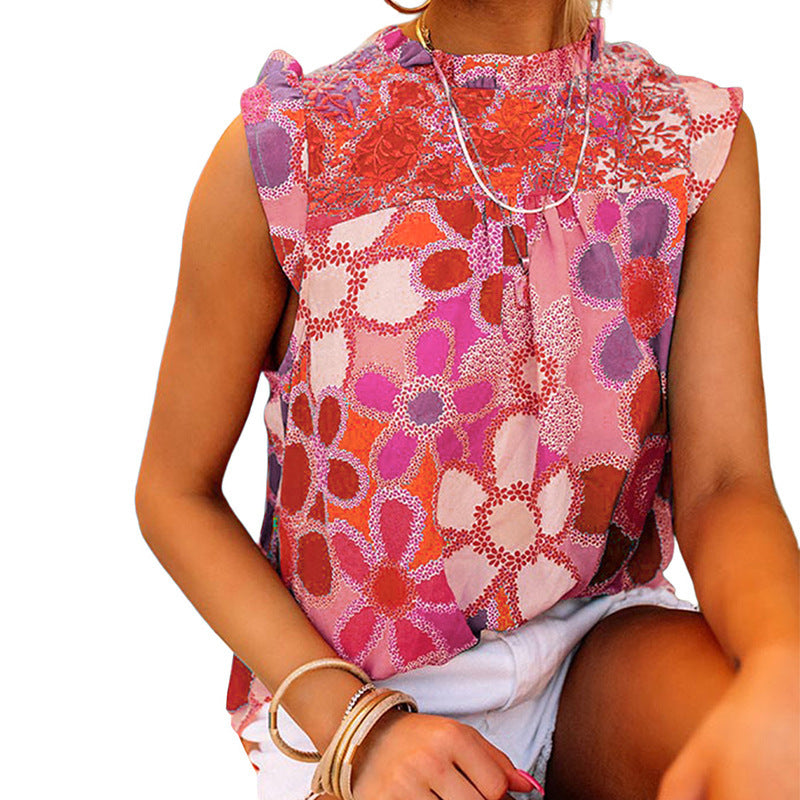 European And American Printed Top For Women