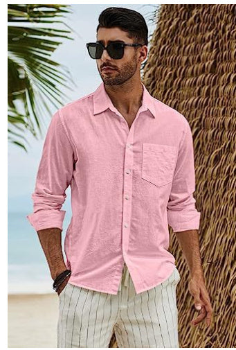 Solid Color Youth Cotton Men's Shirt