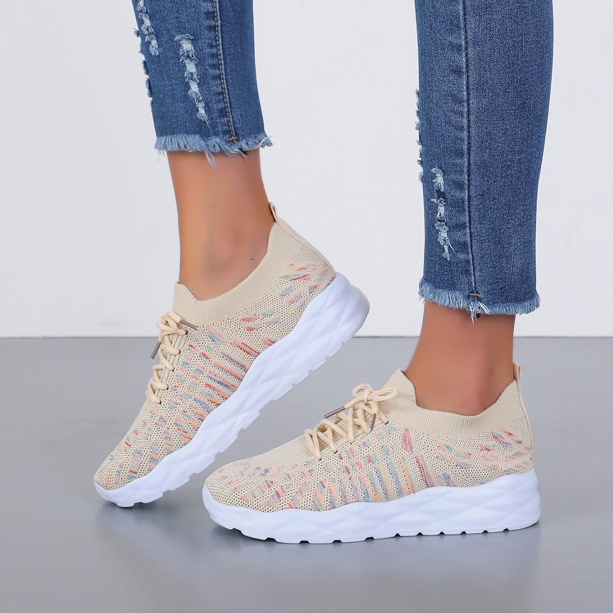 Summer New Fashion Sports And Leisure Flying Woven Large Size Women's Pumps