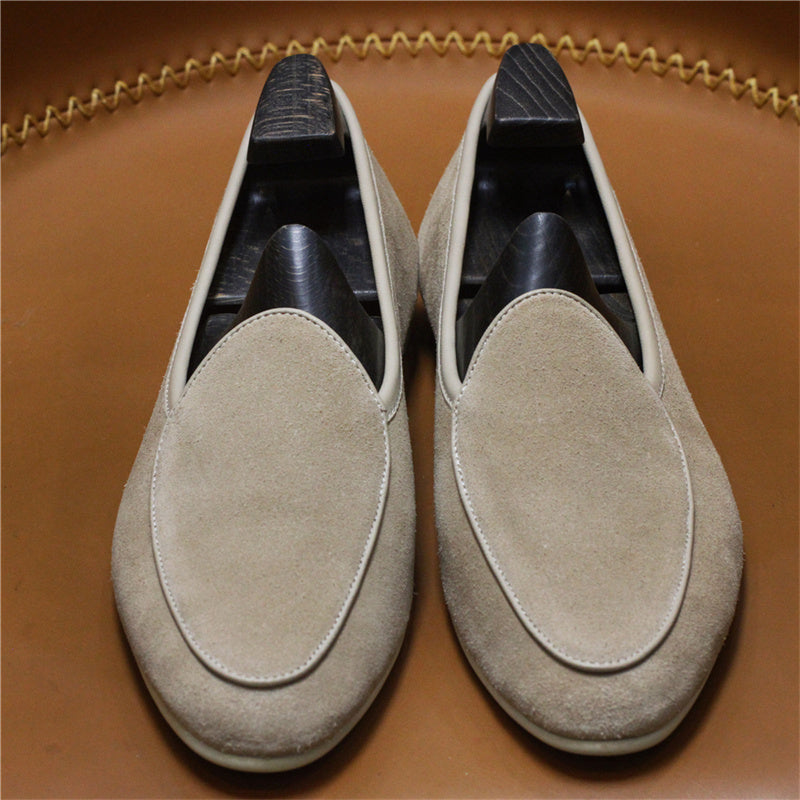 Men's Casual Retro Leather Slip On Shoes