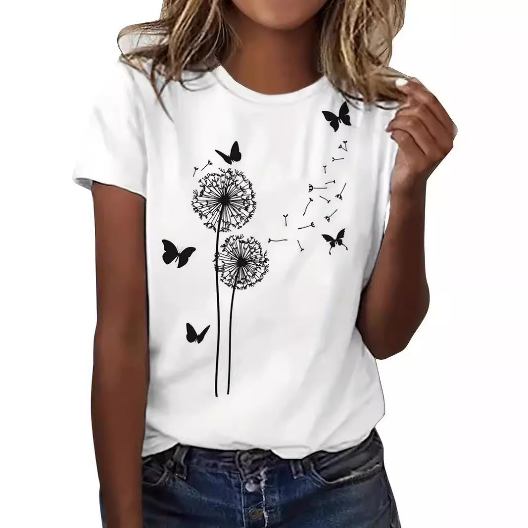 Women's Round Neck T-shirt 3d Digital Printing Women's Clothing