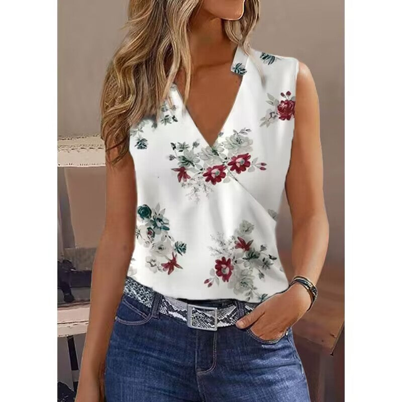 Women's Sleeveless Shirt Fashion V-neck Vest