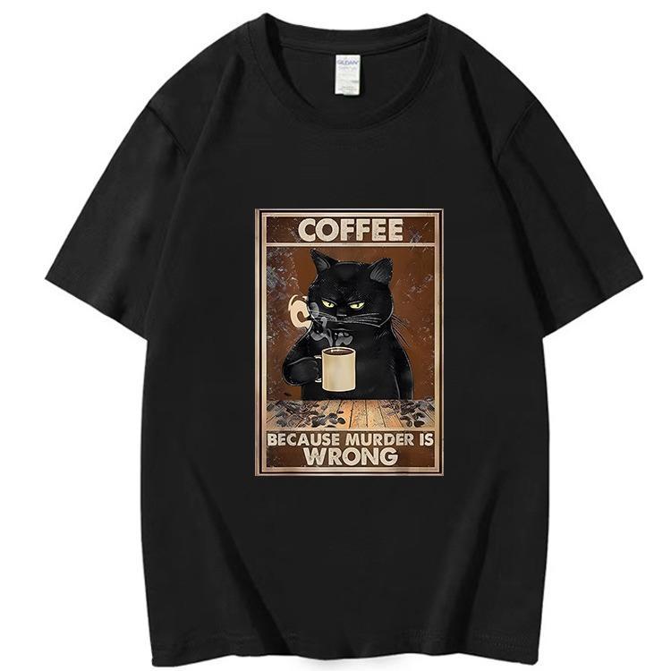 Trendy Short Sleeve Same Cat Poster T-shirt