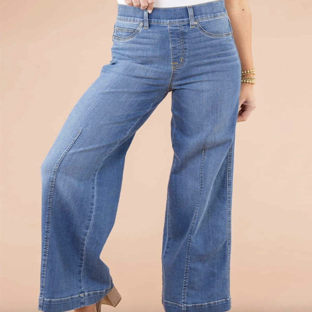 Lengthened High Waist Wide Leg Jeans