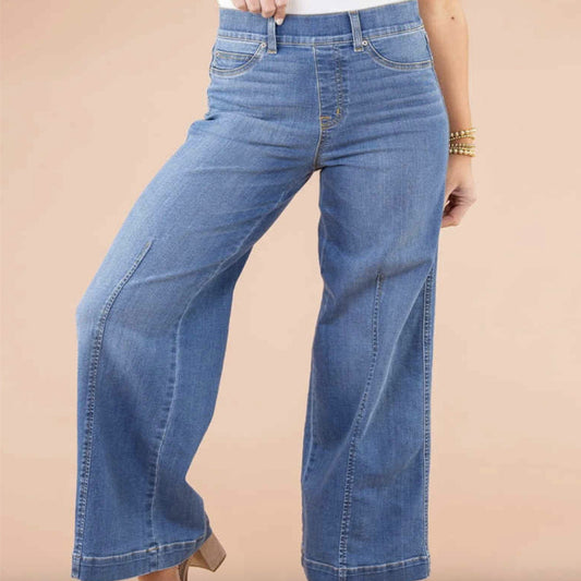 Lengthened High Waist Wide Leg Jeans