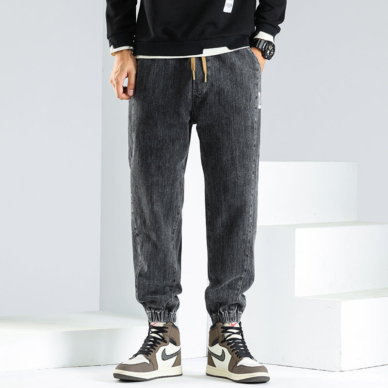 Elastic Waist Jeans Men's Autumn And Winter