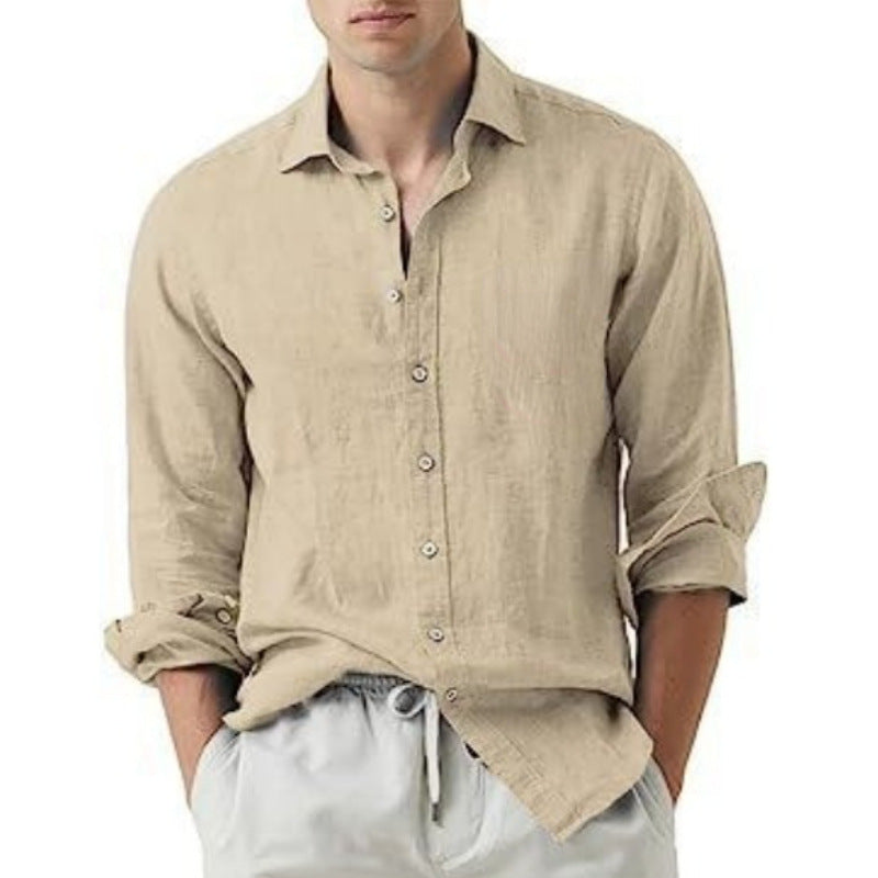 Solid Color Youth Cotton Men's Shirt