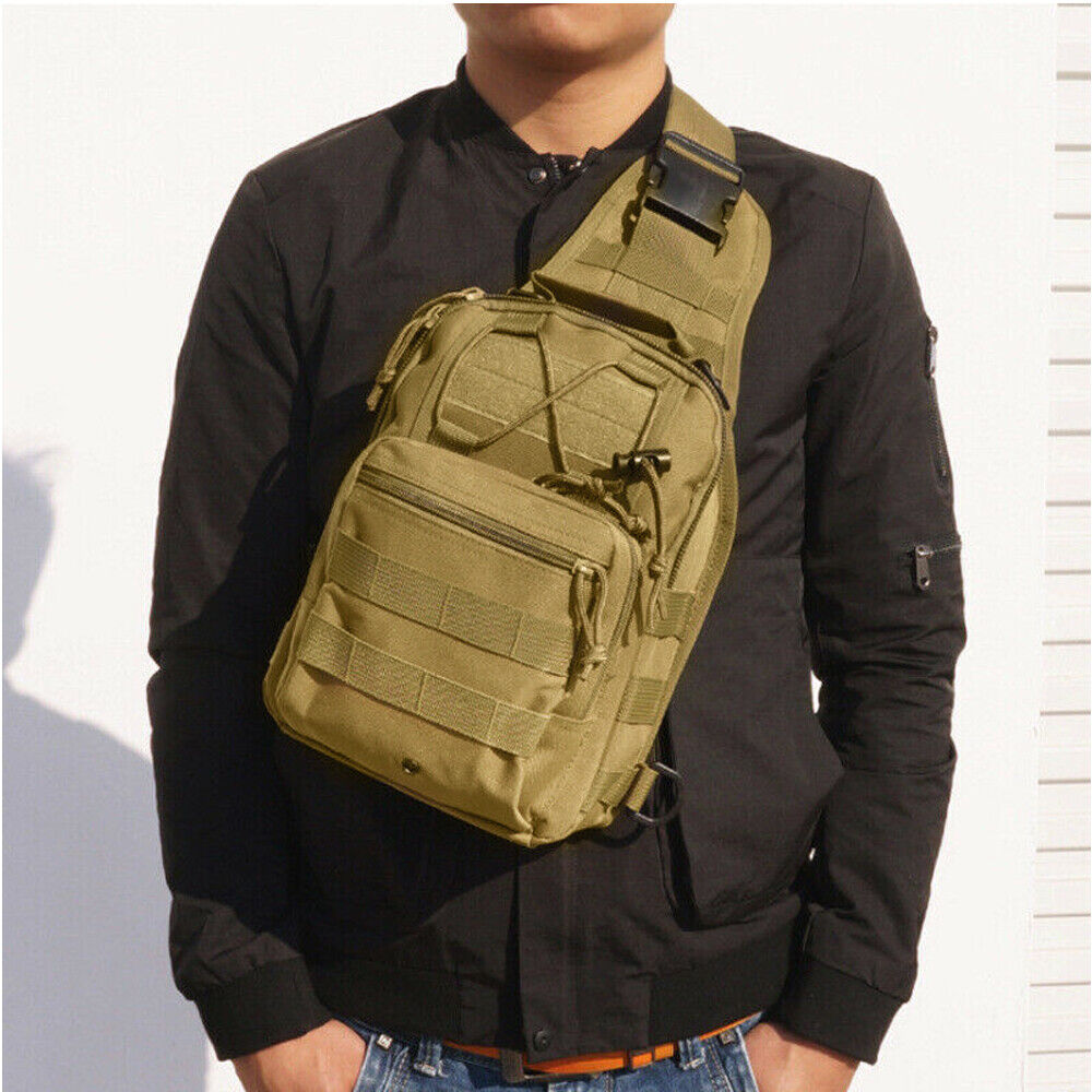 Mens Backpack Waterproof Tactical Sling Chest Pack Shoulder Bag