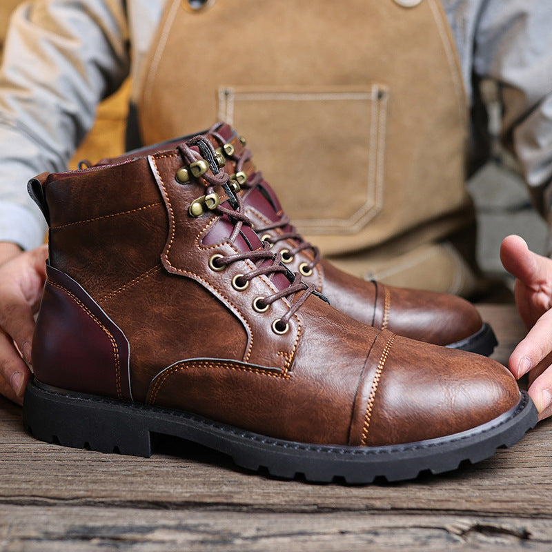 Fashion High Top Working Wear Style Men's Boots